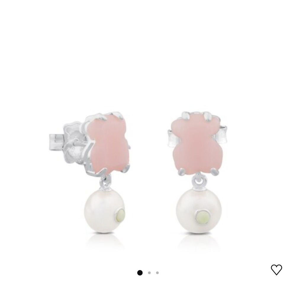 Tous Elegant Pink and Silver Earrings